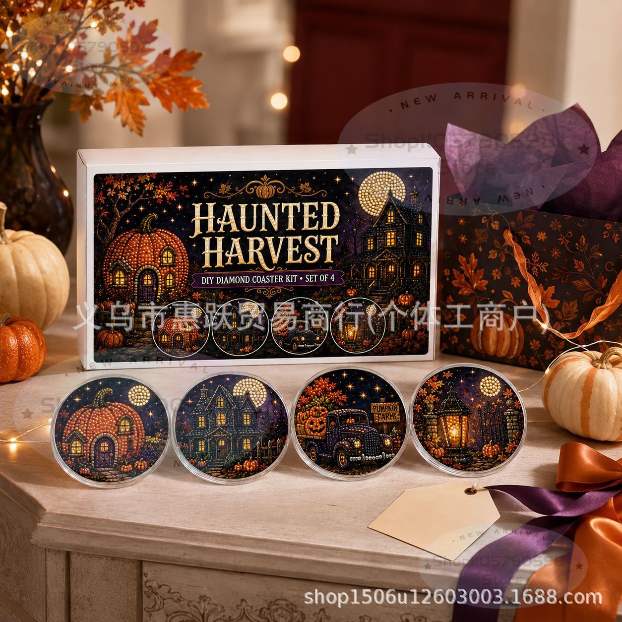 Art Craft Kit - Halloween Craft Night Diamond Art Coaster