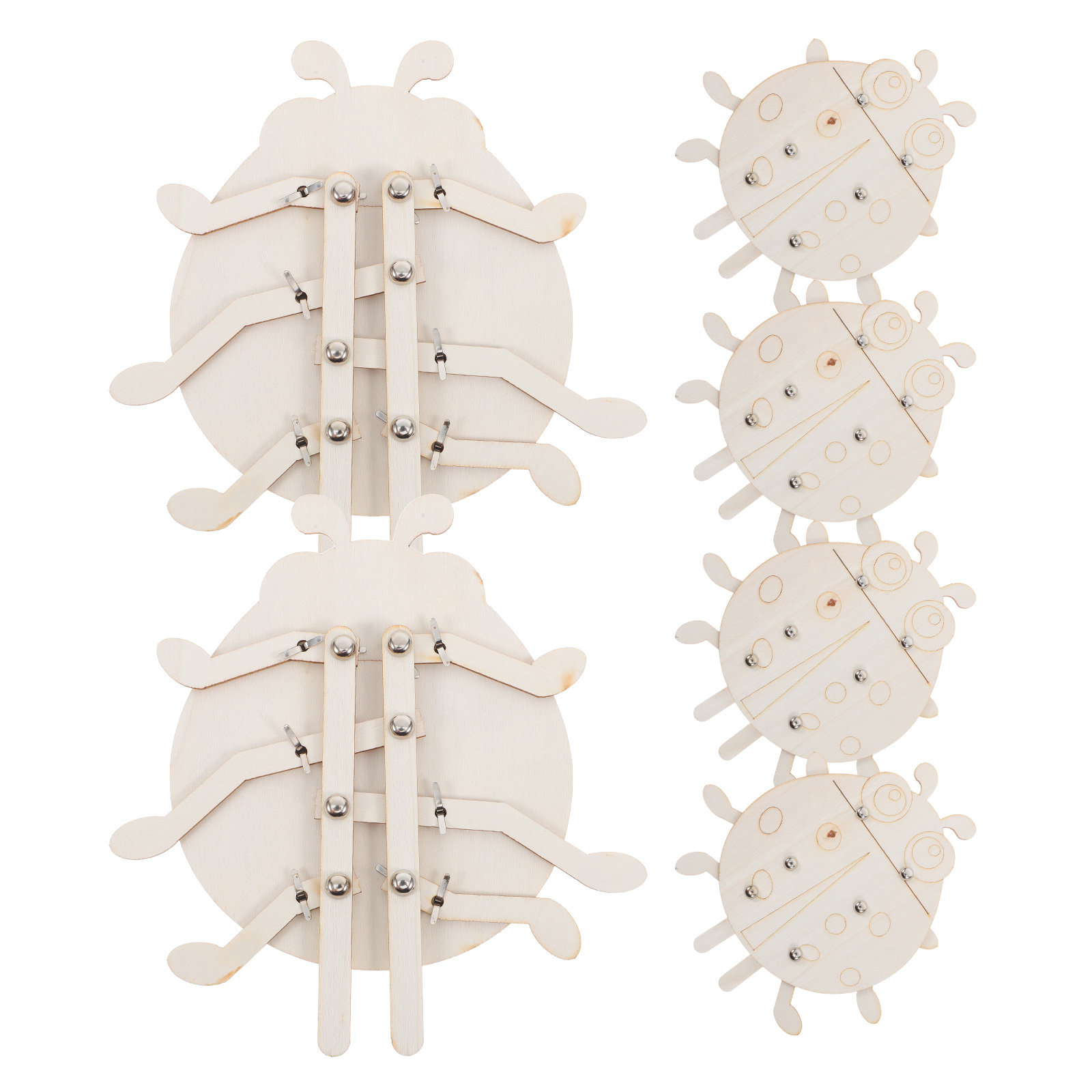 Art And Craft For Nursery - 6Pcs Wooden Ladybug Blank Shapes DIY