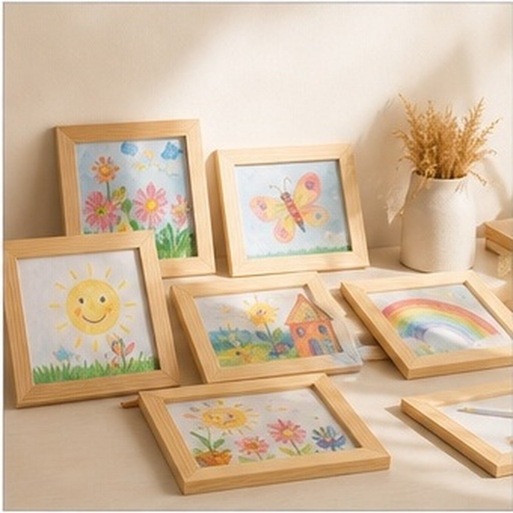 6Pcs Solid Wood DIY Blank Pict - огляд і ціна Art And Craft For Nursery