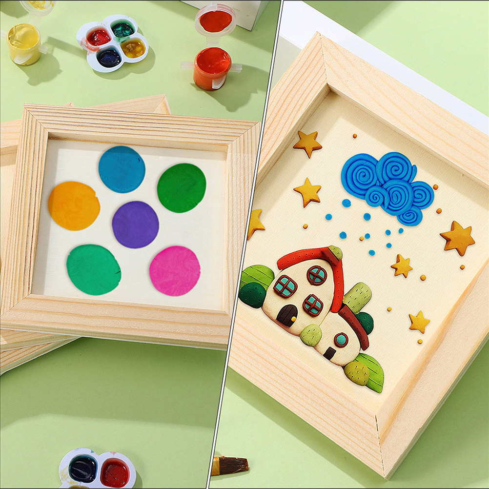 6Pcs Solid Wood DIY Blank Pict - огляд і ціна Art And Craft For Nursery