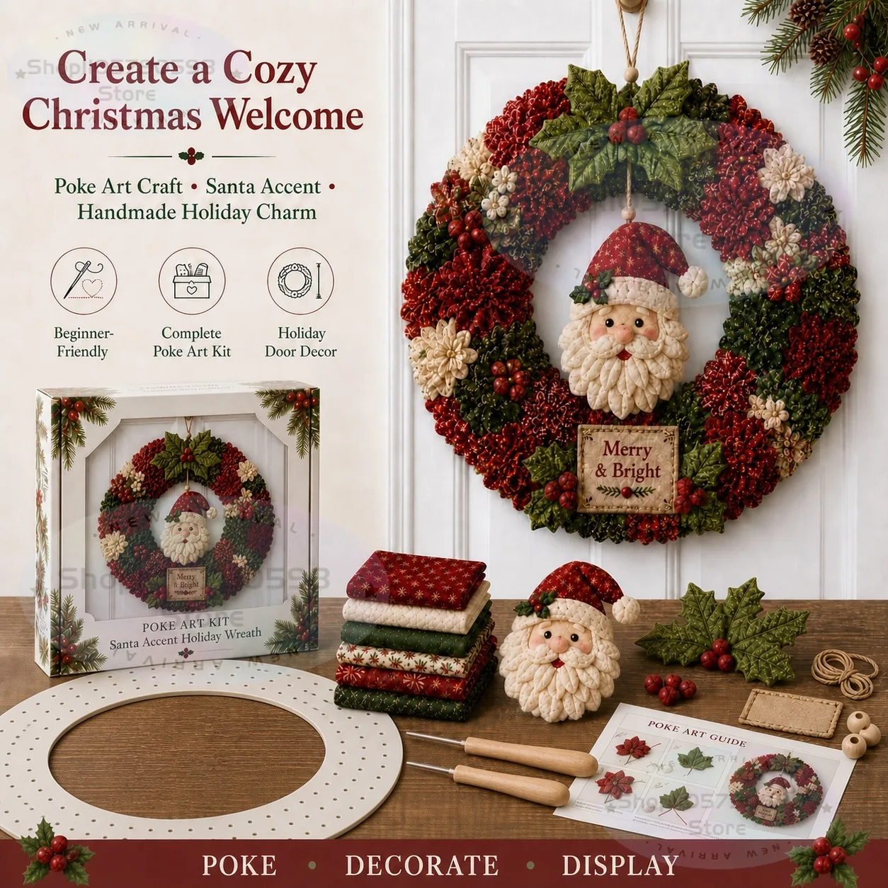 2026 3D Fabric Poke Wreath DIY - огляд і ціна Art Craft Kit