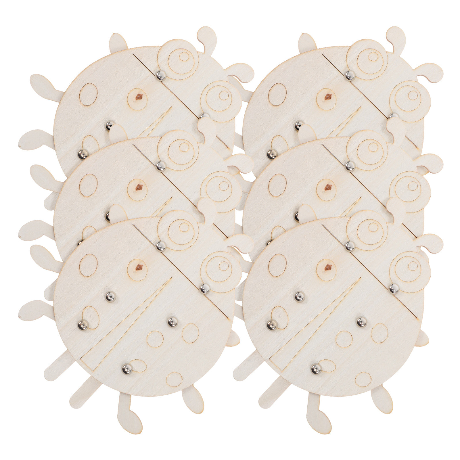 6Pcs Wooden Ladybug Blank Shap - огляд і ціна Art And Craft For Nursery
