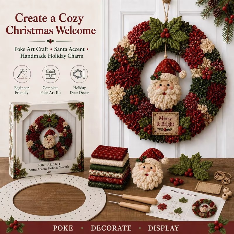 3D Christmas Fabric Poke Art K - огляд і ціна Art Craft Kit