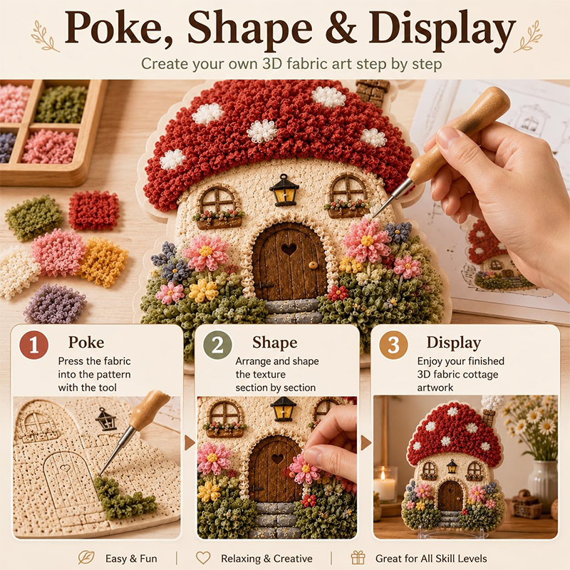 3D Mushroom House Poke Art DIY - огляд і ціна Art Craft Kit
